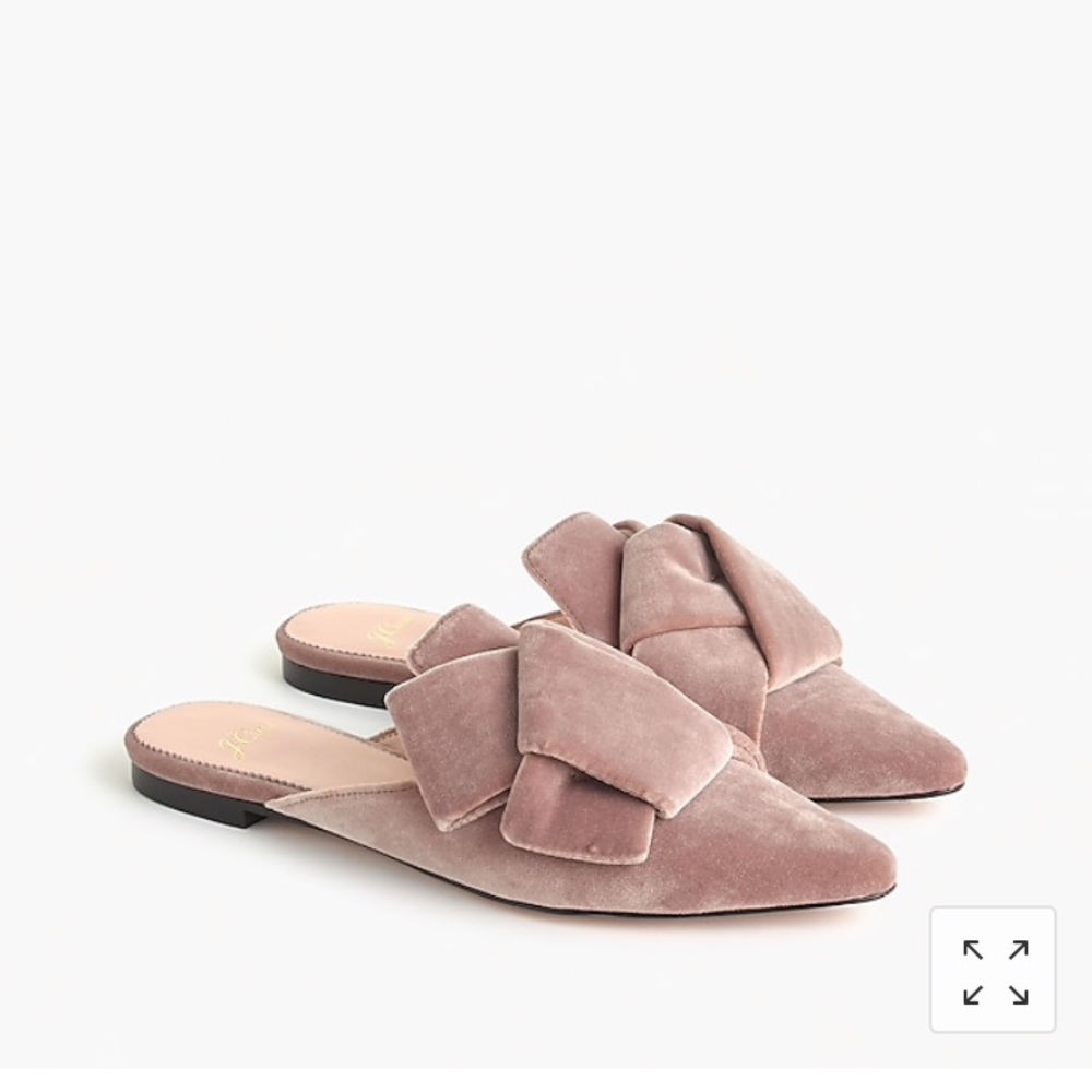 J Crew Pointed Toe Slides in Velvet